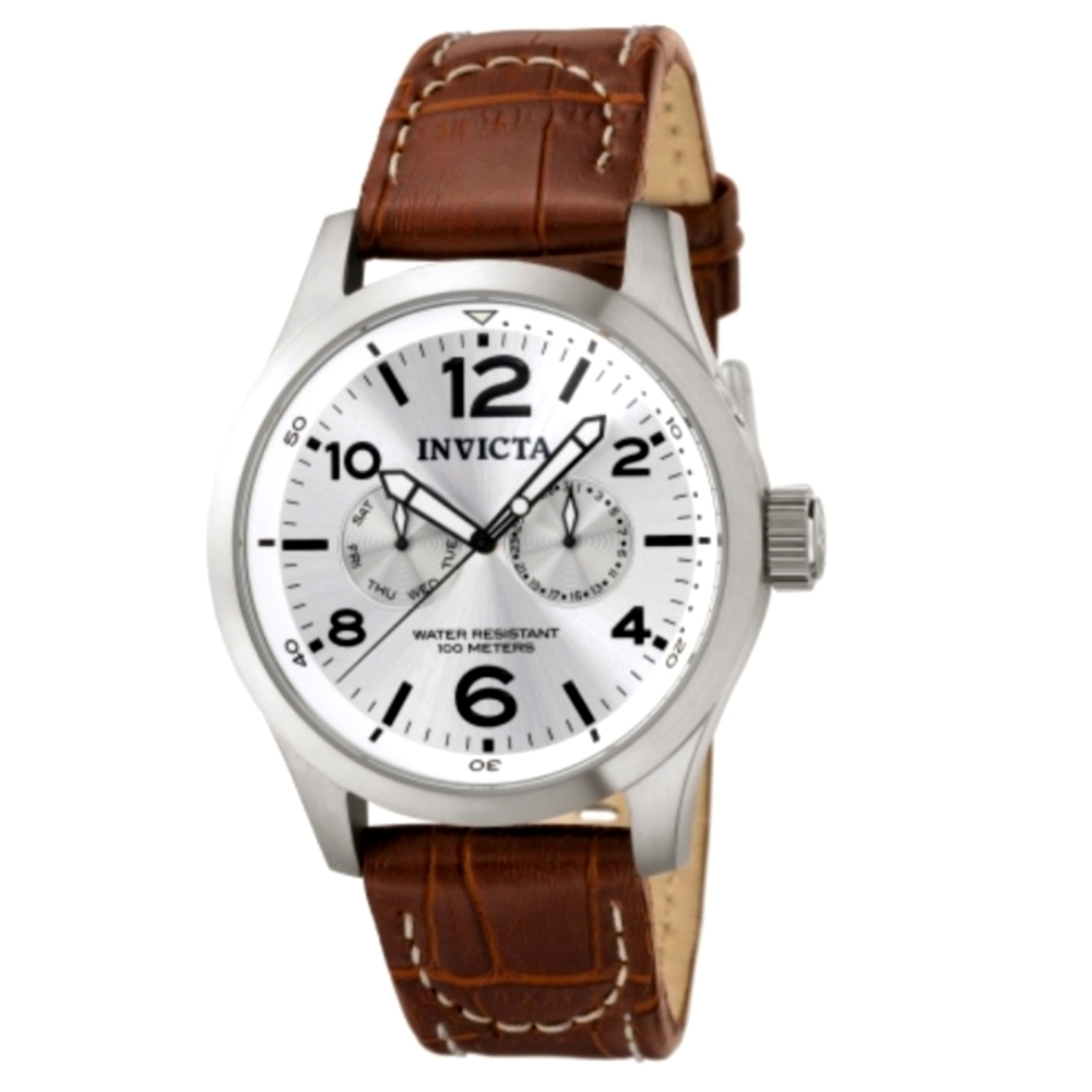 NEW Invicta I-Force Mens Quartz, 48mm Steel Case, Genuine Leather Brown Band